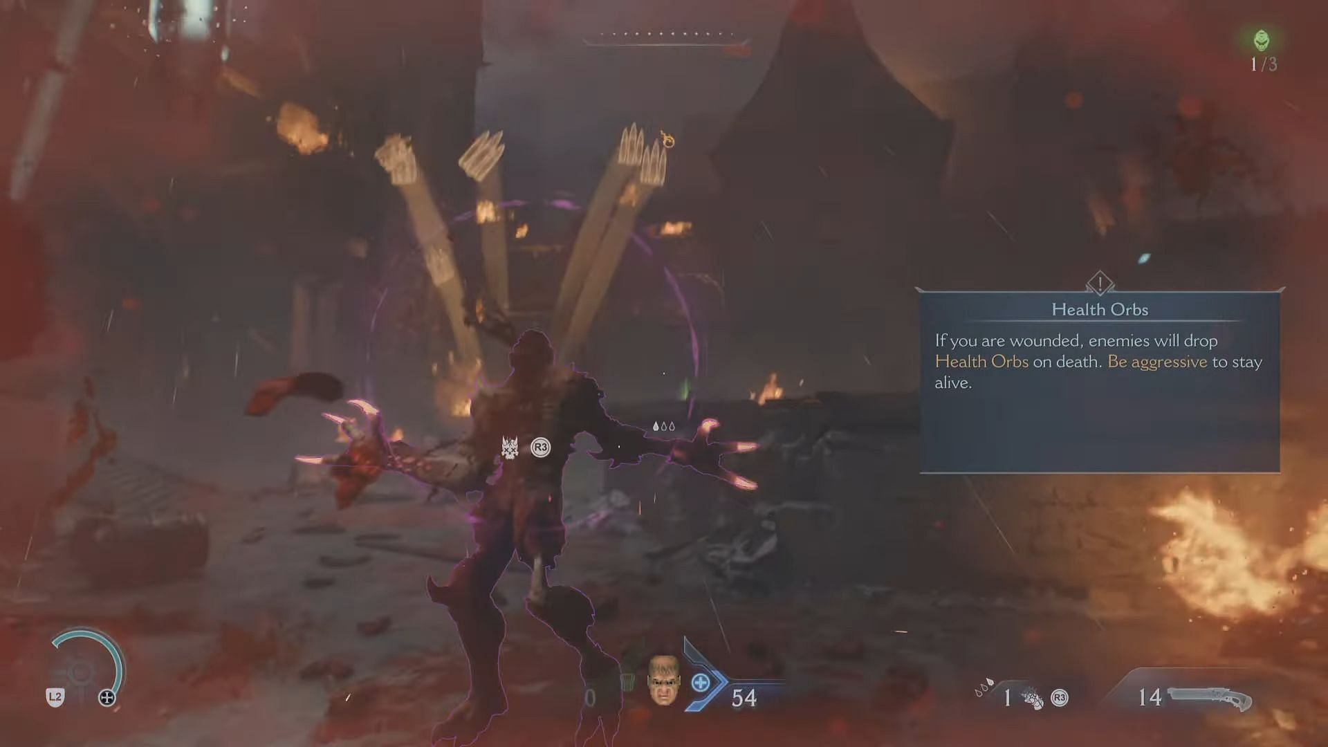 The demon will emit a purple glow (Image via Bethesda Softworks)